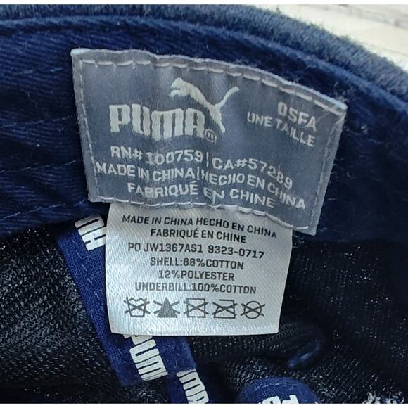 PUMA Dark Blue Hook&Loop Strap Back Hat/Cap Men’s/Women's Size OSFA - Picture 7 of 7